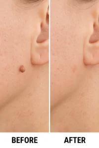 Skin tags removal Felixstowe before and after